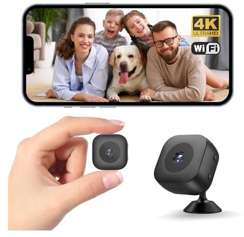 AYJYZHIAG Mini caméra 4K Wi-FI IP/AP Portable avec détection Mobile, caméscope de Surveillance Maison Intelligente et sécurité à Distance(Mini Cam)
