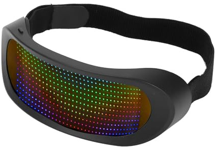 Fafeims Occhiali Luminosi a LED Personalizzabili con 4 modalità per Festival, Concerti - Plastica ABS