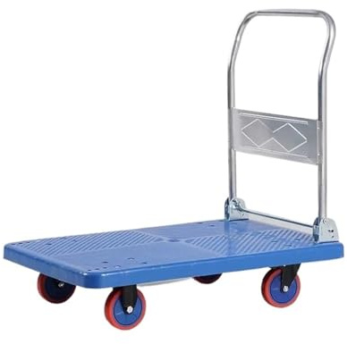 Carrello pieghevole Carrello pieghevole multifunzionale for magazzino, carrello della spesa portatile a quattro ruote silenzioso, camion con pianale ribassato