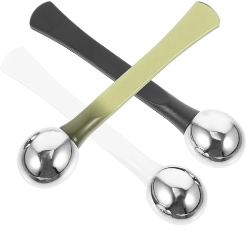 iplusmile 3 Stück Augenmassage Metall Löffel Hautpflege Make Up Werkzeug für Gesichtsmassage gegen Augenringe und Tränensäcke Geeignet für Salon und Zuhause