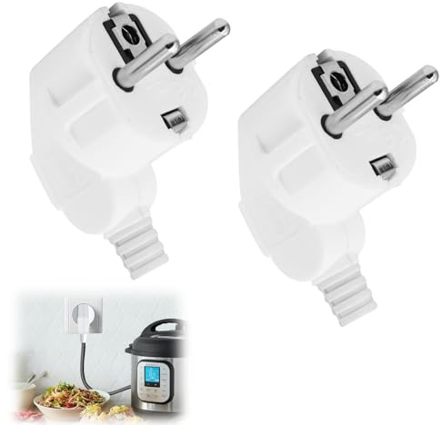 Ebksqs Schutzkontakt-Stecker (Schuko/Euro), 2er Set, 16A 250V, weiß, für 8-10mm Kabel