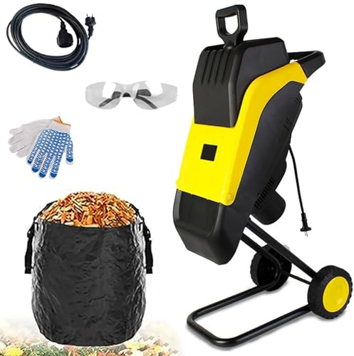 Trituratore elettrico da giardino con sacchetto di raccolta per la pulizia del cortile di foglie e rami