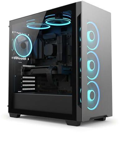 Intel i5 Gaming PC Desktop Tower with RGB Case | 16GB DDR4, 256GB SSD + 1TB HDD, NVIDIA GT 1030 GPU, WiFi, Windows 11