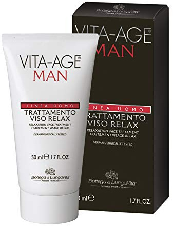 Crema Trattamento viso RELAX per uomo - Vita Age Man - Bottega di LungaVita - Tubo da 50 ml- fomato pratico e da viaggio