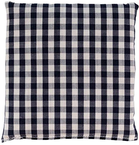 Coussin aux graines de colza - Bouillotte sèche 12x12cm - bleu et blanc - Coton biologique - Coussin thermique utilisable chaud ou froid - Compresse froide