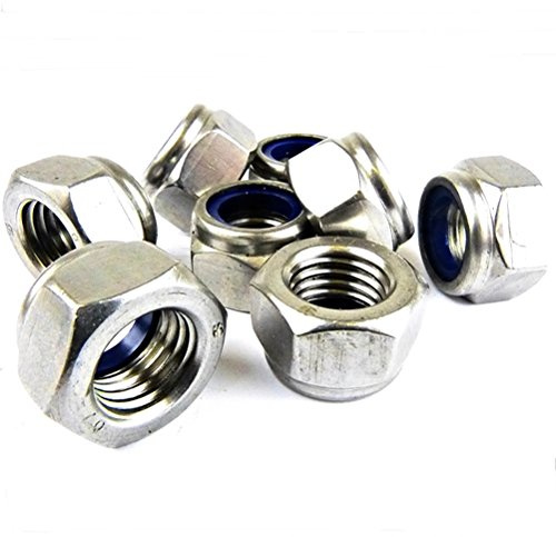 10 PACK M8/8mm A4 MARINE GRADE STAINLESS NYLOC LOCK NUTS LOCKNUT DIN 985