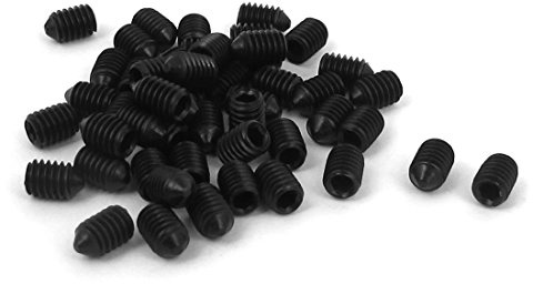 sourcingmap Vis Pointeau Conique pour Poignée de Porte Vis Sans Tête Hexagonale M4x 6mm 12.9 en alliage d'acier 50pcs