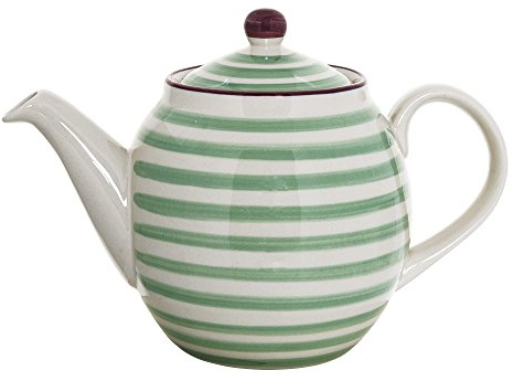 Bloomingville Patrizia 21105933 Théière en faïence Vert Capacité 1200 ml Passe au lave-vaisselle