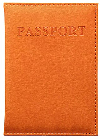 Spirtan Reisepasshülle aus Kunstleder – Schlanke Schutzhülle für Ihren Reisepass, kompakte Passhülle mit kleinem Innenfach für Karte oder Ticket – Für Damen und Herren (Orange)