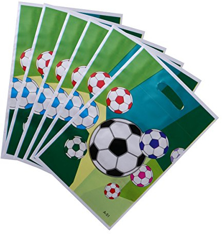 TOYMYTOY 24 Stück Fußball Partei Geschenk Taschen | Fußball PE Papier Süßigkeitstaschen, Kindergeburtstags Gastgeschenk