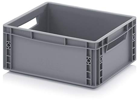 Auer Packaging Eurobehälter-Eurobox 40 x 30 x 17 cm Kunststoffbehälter Plastikbox Kunststoff Box 40x30x17 stapelbar grau