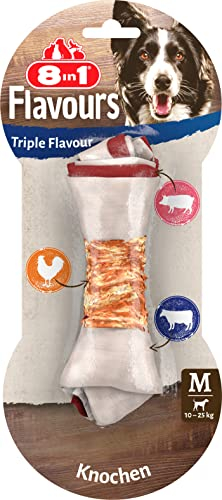 8in1 Triple Flavour Bone M - chewy dog bone with chicken fillet, pork hide and beef hide, 1 pc.