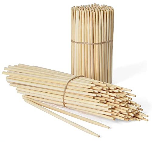 Bamboo Skewers 10 Inch Kids Friendly/True Semi Pointed, Safe Non Pointy Sticks for Kabob Kebab BBQ Fruit Chocolate Fountain Bouquet Flower Craft, Long Candy Sticks with Dull Tip