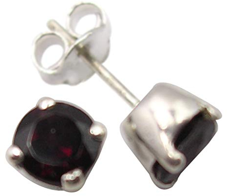 SilverStarJewel Granat Ohrstecker 0,8 cm 925 Solid Sterling Silber Muttertag Neues Geschenk