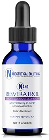 Nanoceutical Solutions Nano Liquid Resveratrol Trans Resveratrol Supplement for Brain & Heart Health | Ultra-Efficient Absorption, Up to 8 Times Higher Than Resveratrol Capsules | 30 Servings
