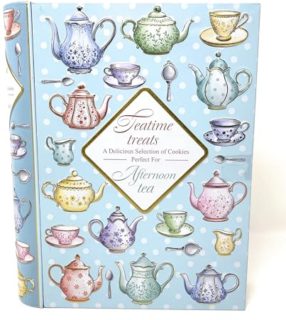 Christmas Biscuit Gift Tin - An Assortment of Biscuit Cookies In A Recipe Book Tin - Perfect for Afternoon Tea 260g
