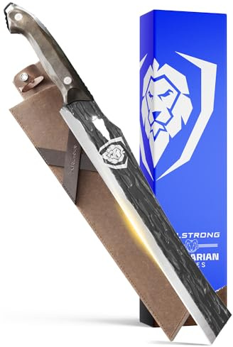 Dalstrong Slicing Knife - 12 inch Carving - Barbarian Series - Premium Swedish 14C28N High Carbon Stainless Steel - Brown Stabilized Wood Handle - Leather Sheath