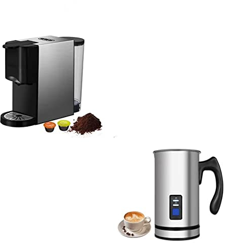 KNOKR 3 in 1 Espresso Machine 19Bar 1450W Multi-Capsule Coffee Machine (Color : BK-513 N MFS, Size : UK)