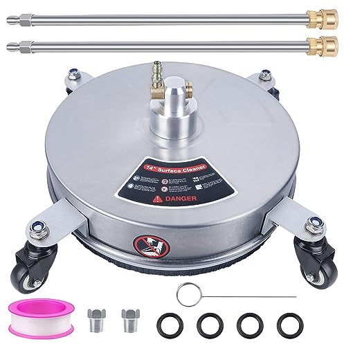 V OPXIN Hochdruckreiniger Oberflächenreiniger mit 4 Rädern (14 Zoll) – Silber, Modern/Industrie-Stil
