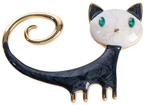 GALPADA Broche Divertido Con Forma De Gato Alfiler De Aleación Accesorio De Ropa Para Mujer Para Halloween