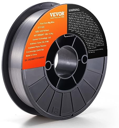VEVOR 1 Rolle Fülldraht E71T-GS 0,8 mm 4,5 kg MIG/MAG-Schweißdraht 200 mm Spulendurchmesser Schweißdrahtrolle 560 Mpa Zugfestigkeit Fülldrahtschweißen ohne Schutzgas