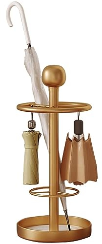 Regenschirmständer Moderner Schirmständer Aus Schmiedeeisen, Regenschirm Aufbewahrungsregal Mit Haken, Regenschirmständer Für Den Eingang, Mit Ablaufwanne (Color : A, S : 25 * 52cm)