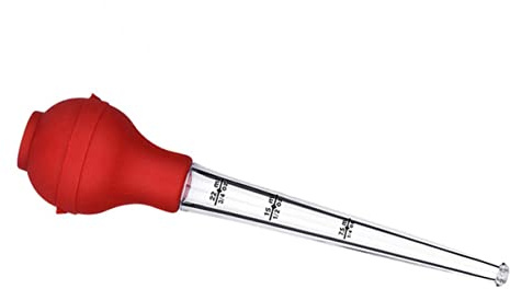 Turkey Baster Silicone Seasoning Pump with Graduated Tube Red | Lightweight Portable Design, Oil Dispenser for Turkey and Beef, Barbecue Tools for Seasoning Random Color Random Style