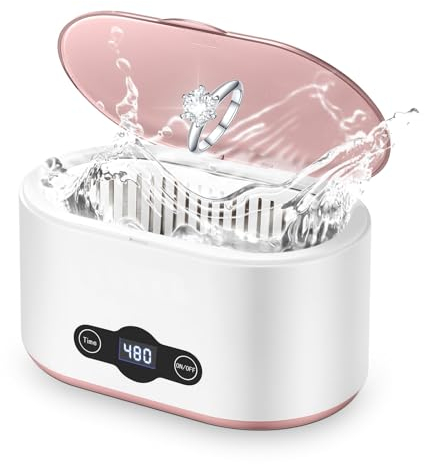 2024 Ultrasonic Cleaner,600ML Ultrasonic Jewellry Cleaner Portable,Low Noise Ultrasonic Machine for Jewellry, Ring, Silver, Retainer, Eyeglass, Watches, Coins, 45KHz Ultrasound Cleaner Machine