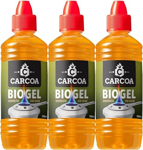 OAXYS Gel bioalcoolique Allume-feu Carcoa - Spécial pour Fondue, Grills de Table, Wok et allumage de cheminées, sans Odeur, 500 ML (Pack 1)