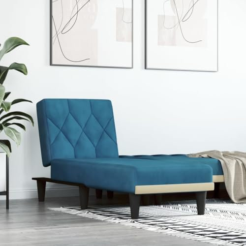 ShGaxin Chaiselongue Blau Samt, Relaxliege Wohnzimmer, Relaxsessel, Lesesessel, Ruhesessel, Bettsofa 352859