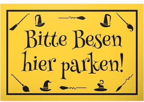 DankeDir! Parkplatz Besen Hexen - Kunststoff Schild 30 x 20 cm - Frauen Geschenk Geburtstagsgeschenk Geburtstag Freundin - Geburtstagskarte Partydeko Geschenkidee Geburtstagsdeko