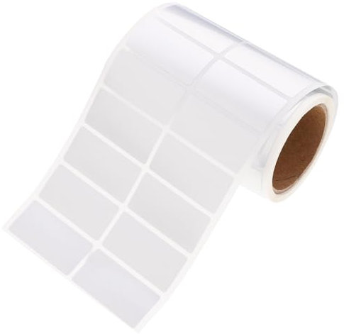Lurrose Selbstklebende Etikettenrolle 38x18mm Glanz Silber Mit Laminierung Beschriftbar Bedruckbar Versand Und Adressaufkleber Für Büro Haushalt Und Schule (500 Stück)