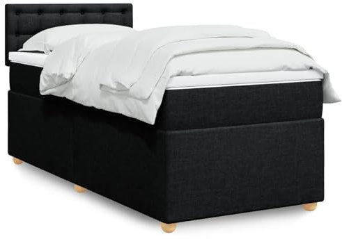 qohoio Boxspringbett mit Matratze Schwarz 80x200 cm Betten Bett Mit Matratze Bett Boxspringbett Schlafzimmer MöBel Stoff - 3286523