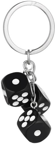 Holibanna Einzigartiger Metall Schlüsselanhänger Mahjong Würfel Ästhetischer Schlüsselanhänger Accessoire