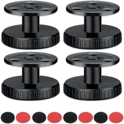 HhBdy Pied de Meuble Reglable, 4 Pièces Pied de Meuble 27-40 mm Pied Meuble Réglable en Hauteur 2 Types d'installation Peuvent être percés ou Auto-adhésifs Montage, Adapté Tables Autres Meubles