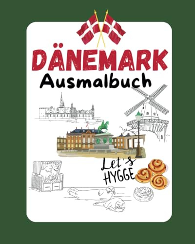 Dänemark Ausmalbuch: Beschäftigung und kleiner Reiseführer