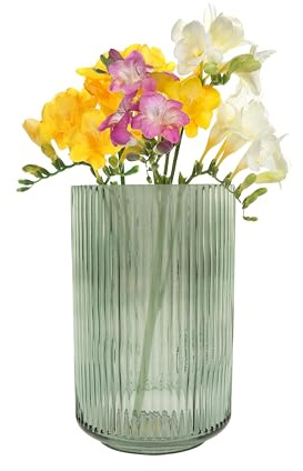 Point-Virgule - Vaso decorativo per soggiorno, vasi da fiori in vetro, meravigliosamente verde, 12x19,3cm