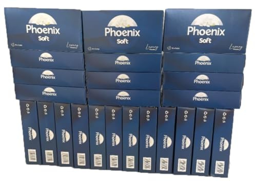 Phoenix 3-Ply Facial Tissues – 72 Soft & Strong Sheets per Box, 24 Boxes Bulk Pack – Hypoallergenic, Gentle on Skin, Ultra Absorbent Tissue Paper for Cold & Allergy Relief, Home, Office, Travel