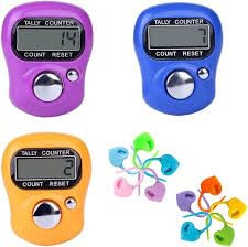 PACK OF 3 Digital Finger Ring Tally Counter, 5 Digit LCD Electronic Digital Display, Tally Counter Clicker for Weaving and Sports Counting Lap Counter for men&women school, Events,Training