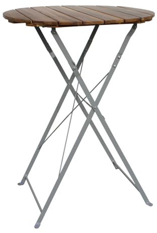 Mojawo Stehtisch Klapptisch Biergarten Stehtisch Tisch Gartentisch klappbar Akazie Stahl pulverbeschichtet Ø80 cm Höhe 110cm
