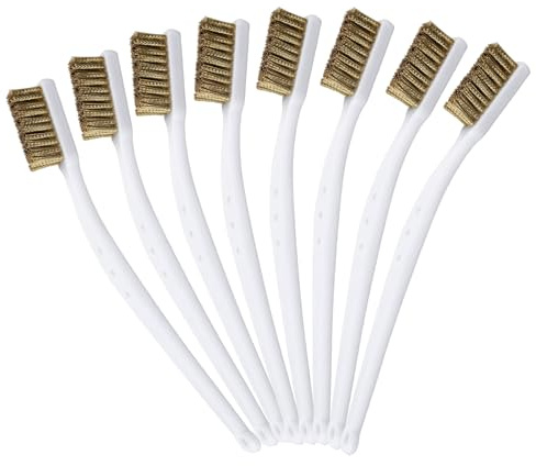 Set di 10 spazzole in ottone, spazzola metallica piccola, spazzola in acciaio, spazzola metallica in ottone, spazzola in ottone, piccola per la pulizia di scorie di saldatura, porte e finestre, sporco