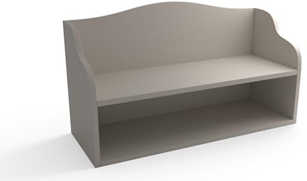 regalik Schuhbank mit Sitzfläche und Ablage 80 x 30 x 50 cm, Kaschmir | Für Flur oder Kinderzimmer, abgerundete Kanten, offene Schuhablage, laminierte Platte, einfacher Aufbau und Pflege