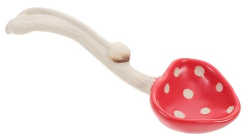 IMIKEYA Vintage Keramik-suppenlöffel Pilzform Vielseitig Für Ramen Reisnudeln Miso Lebensmittelecht Robust Passender Asiatischer Löffel Für Dinner Dessert