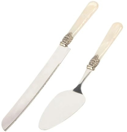 TAMTAK Retro Carving Perle Kuchenmesser Edelstahl Spaten Vintage Harz Griff Hochzeit Besteck Dessert Geschirr Foto Requisiten