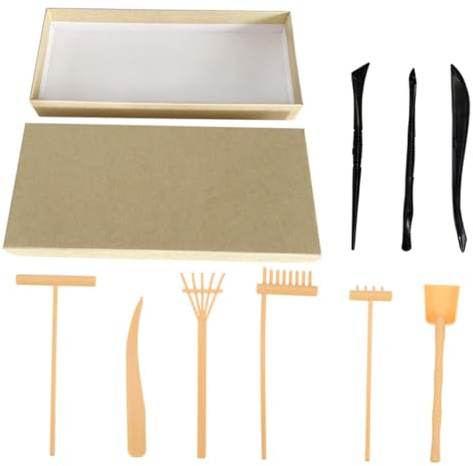 INOOMP Rastrello Per Giardino Zen Attrezzi Da Sabbia Mini Set Di Strumenti Per Tavolo Di Sabbia Decorazione Per Scrivania Accessori Per Giardinaggio Zen