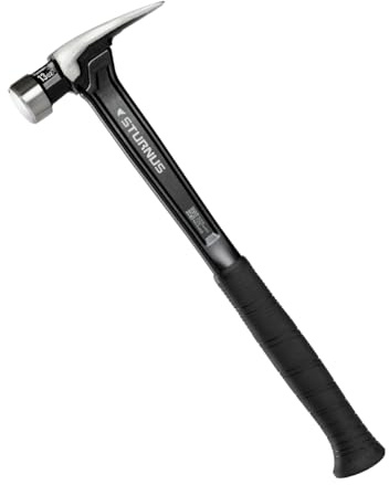Sturnus Graphite 13oz Velocity Rip Claw Hammer – 13oz, Lightweight Aluminum & Ergonomic, Pro-Grade with Anti-Vibration Grip (Smooth Face, Long Handle)