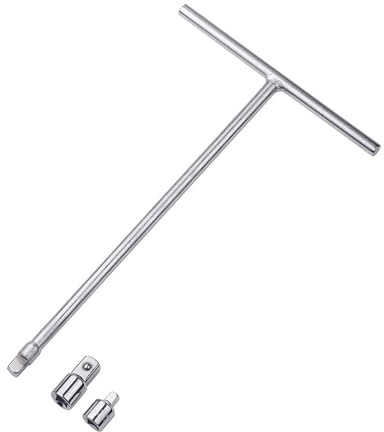 Obotsnoi Effektiver 3/8-Zoll-T-Griffschlüssel, einfacher Zugriff, Stahl, Steckschlüssel inklusive Adaptern, multifunktionaler Steckschlüsselsatz, hochfester Schraubenschlüssel