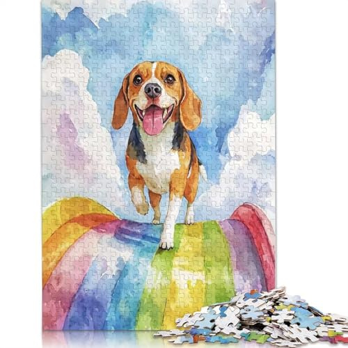Puzzles Beagle Rainbow Bridge 1000 pièces, pour Adultes et Enfants, Jeux éducatifs en Bois (75 x 50 cm)