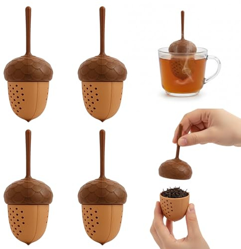 4 Stück Tee Infuser, Teeei Für Losen Tee, Teeblatt Sieb Aus Silikon Tee Ei Teesieb Für Tasse Teekugel Teefilter Tee Ei Sieb Siebkugel, Ideal Für Die Meisten Tee Kannen Und Tee Tassen