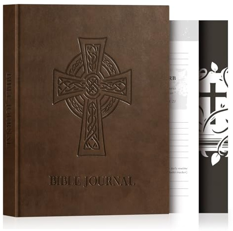 Lanpn Bibelns bönedagbok för män, andakt anteckningsbok och bibelstudie, 3 månader kristen bibelprayjournal, dagbokspresenter för tacksamhet religiös reflektion inspirera, brun, engelsk